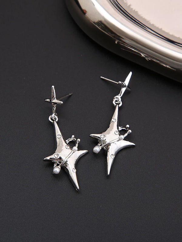 Boucles d'oreilles pendantes géométriques normcore, en forme d'étoile