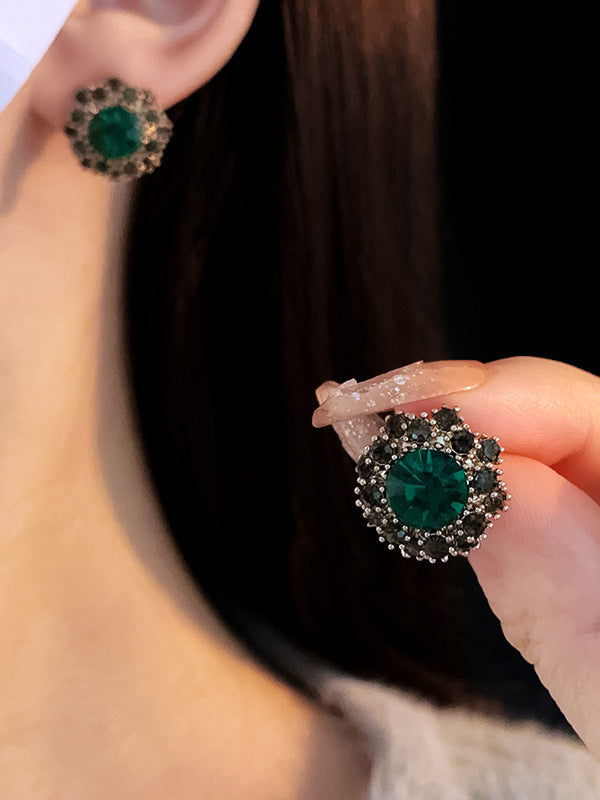 Boucles d'oreilles géométriques à strass