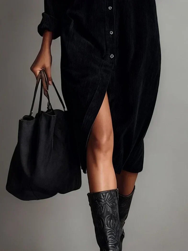 Samira | Robe Midi Casual à Boutons pour Femmes