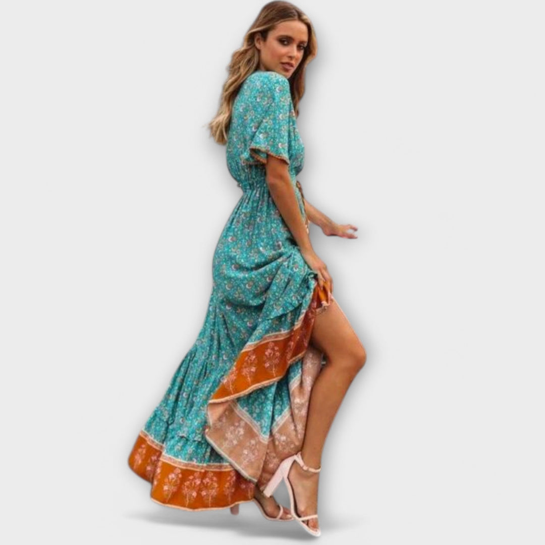 Talitha – Robe maxi au charme folklorique