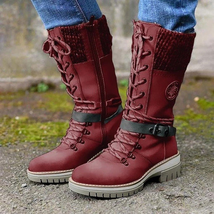 Bottes d'hiver pour femmes avec fermeture éclair latérale | Bord tricoté