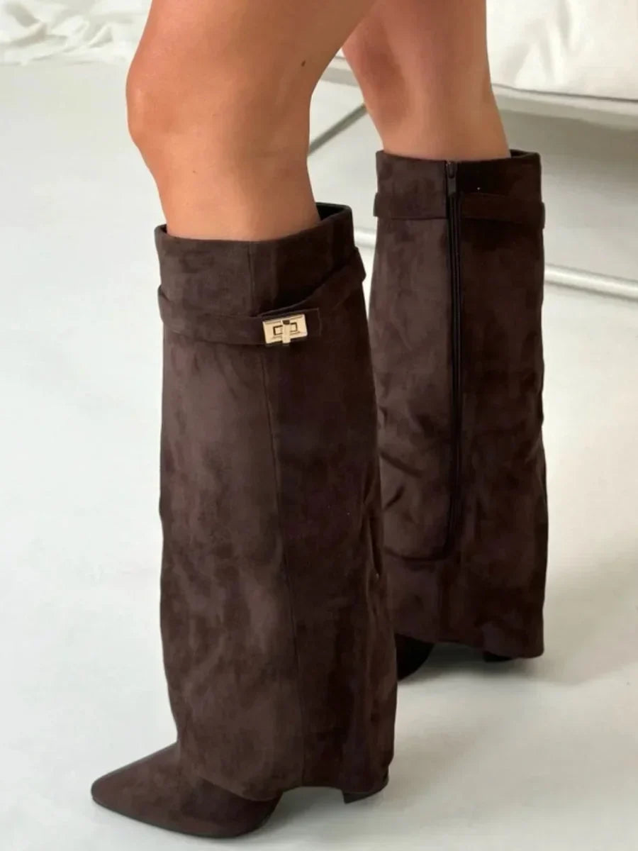 Elena | Bottes élégantes en daim pour femmes