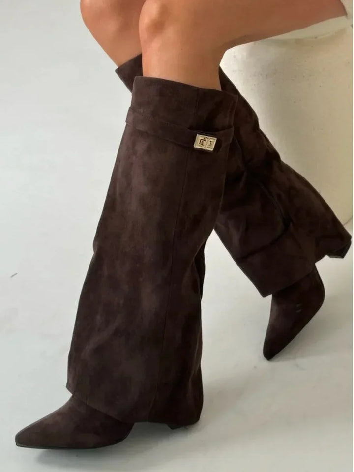 Elena | Bottes élégantes en daim pour femmes