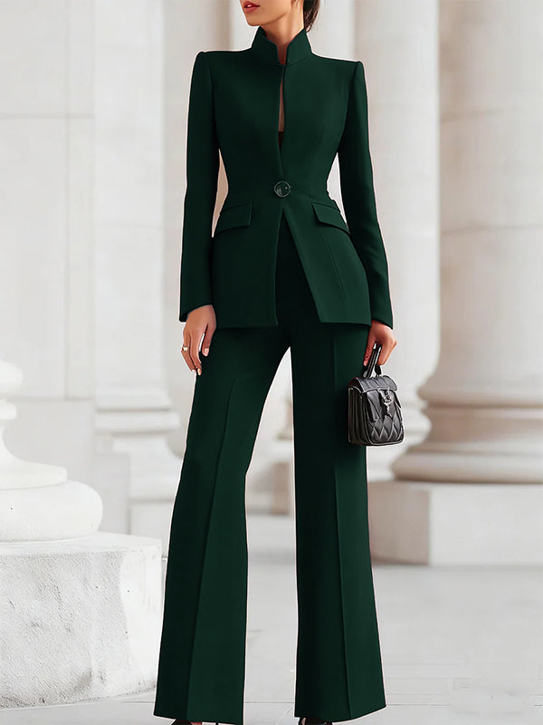 Bas taille haute, à jambes larges, couleur unie