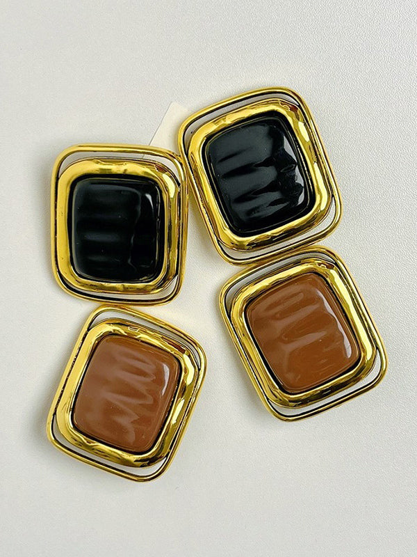 Boucles d'oreilles géométriques brillantes