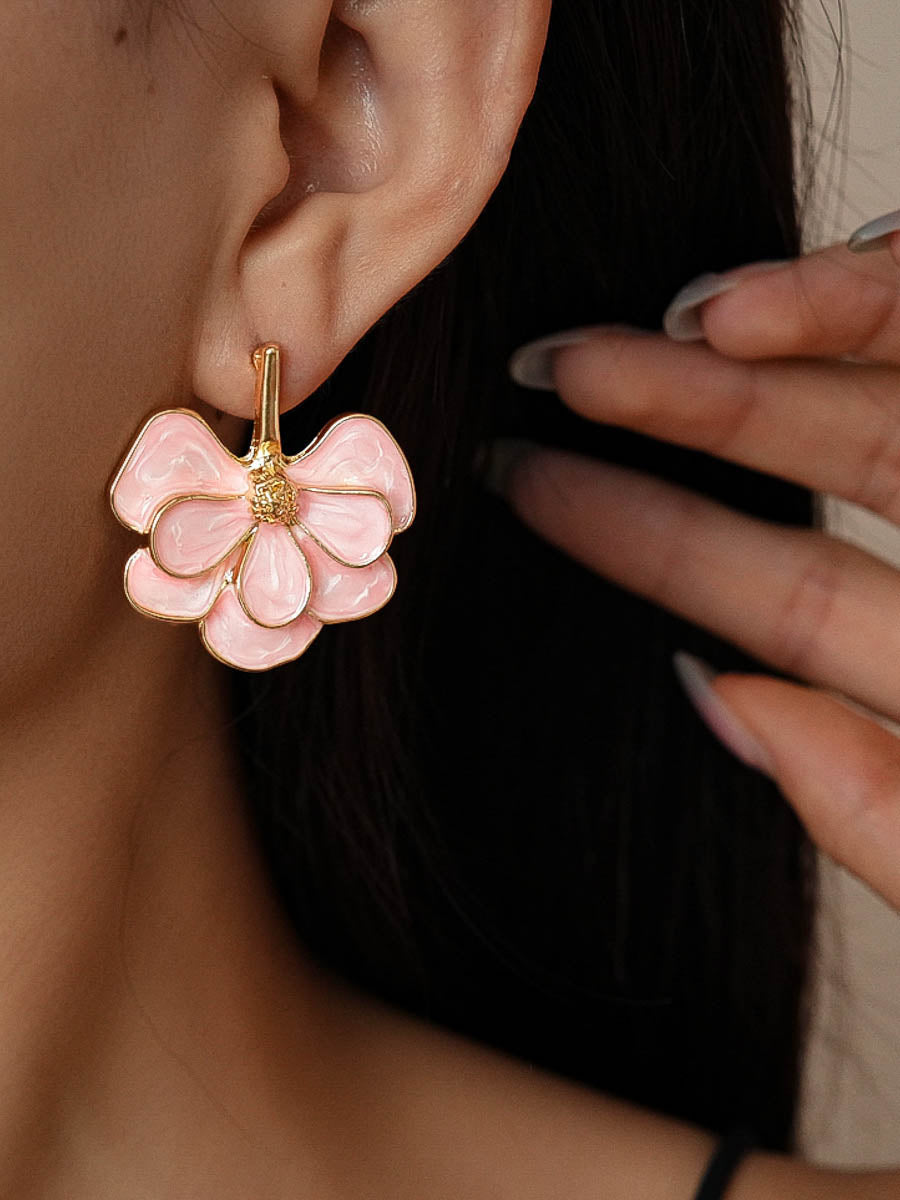 Boucles d'oreilles pendantes en forme de fleur