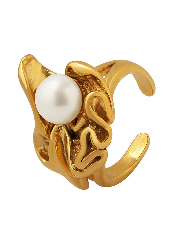 Bague plissée à coupe irrégulière
