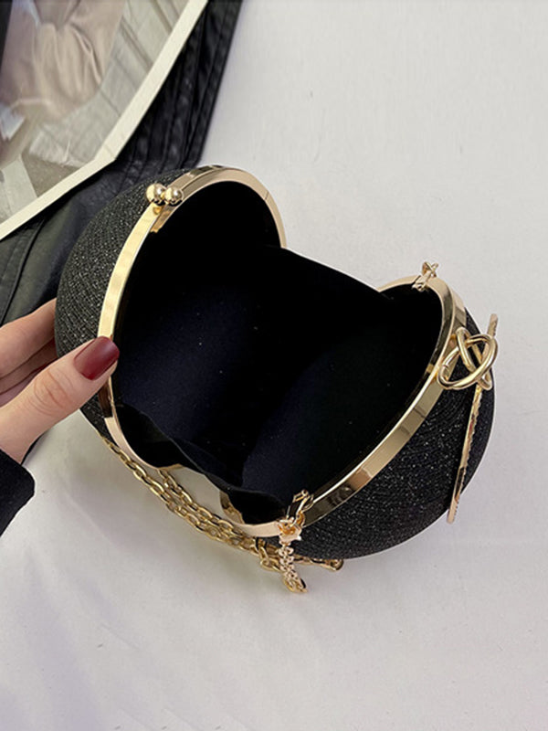 Sac à main géométrique brillant à chaîne