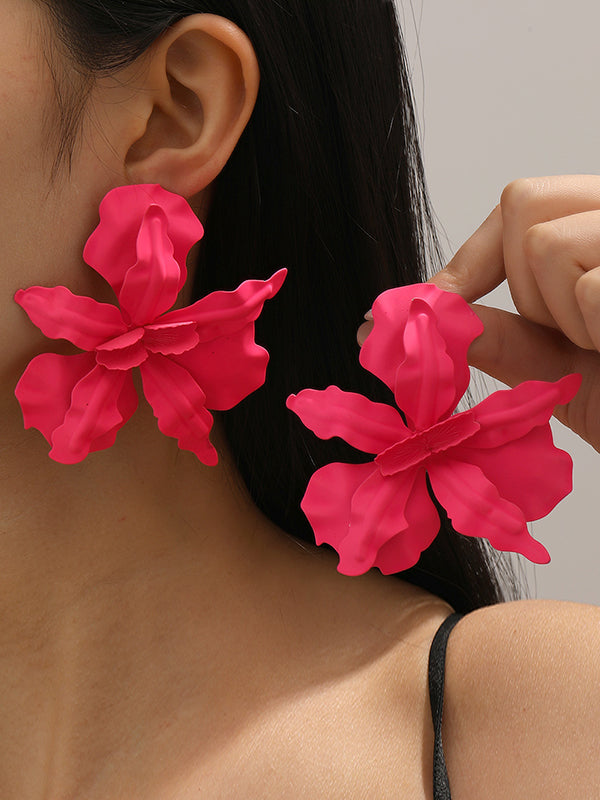 Boucles d'oreilles pendantes en forme de fleur