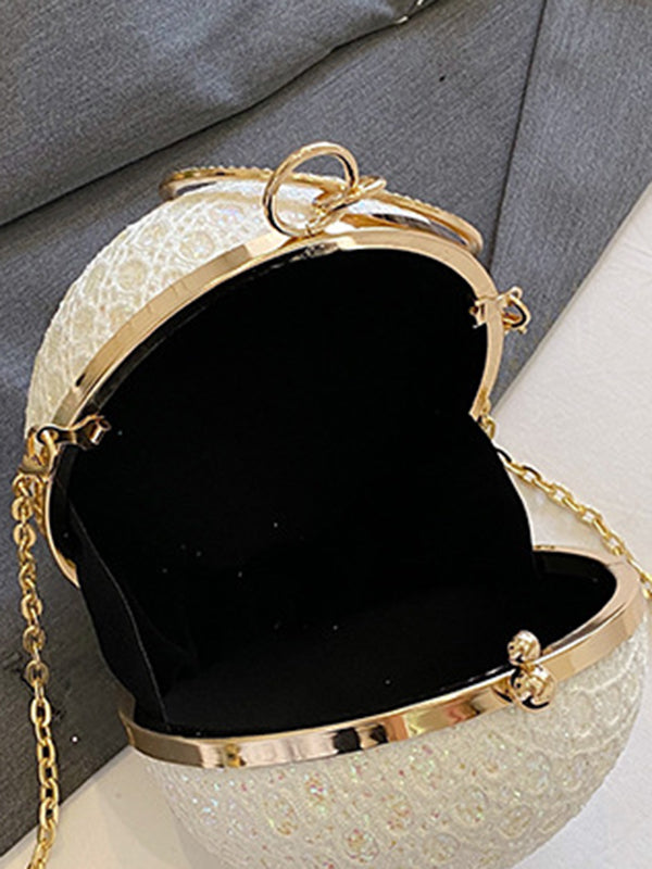 Sac à main géométrique brillant à chaîne, à strass