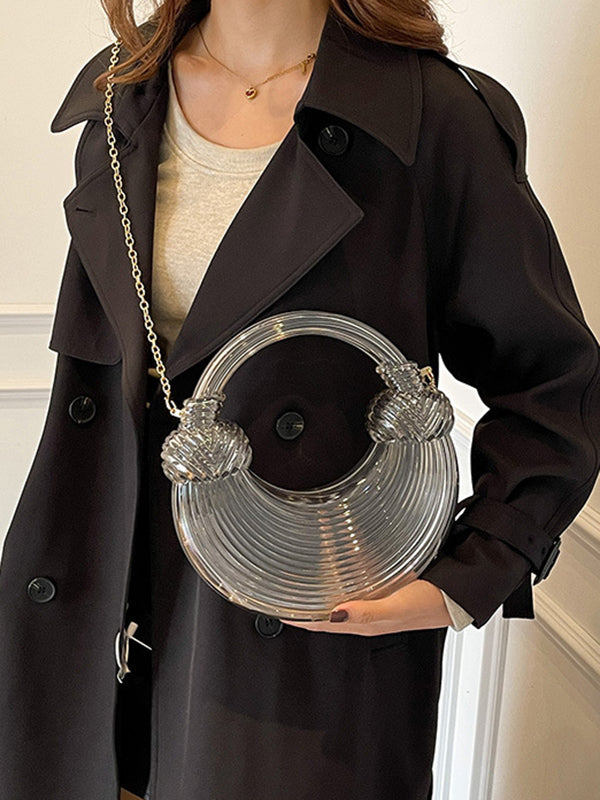 Sac géométrique brillant à chaîne