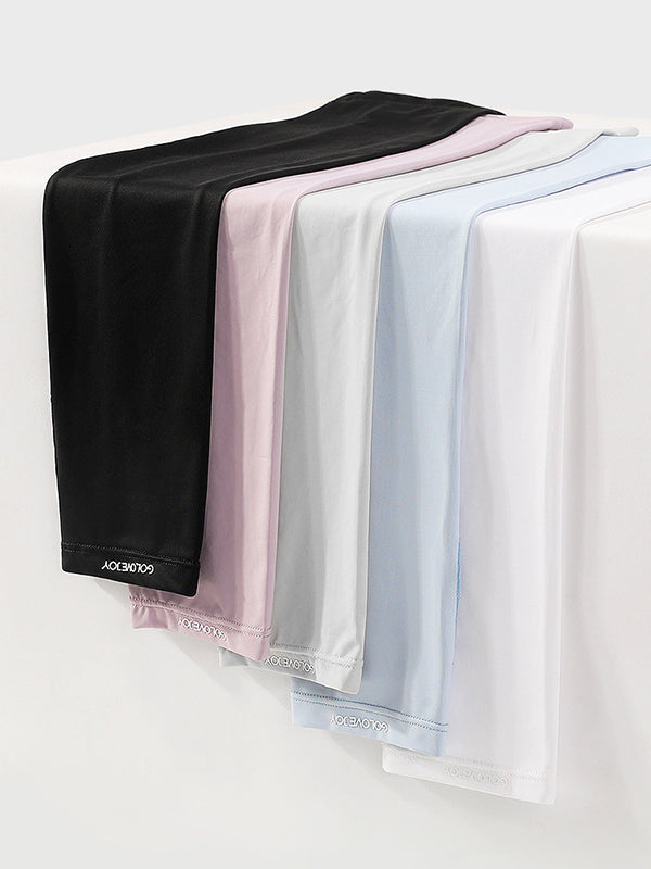 Manchette anti-UV simple en soie glacée, couleur unie