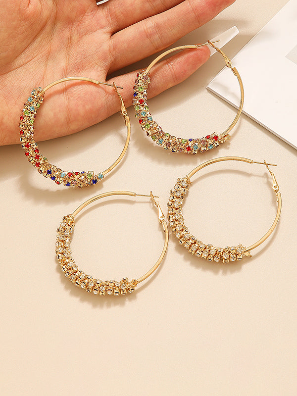 Boucles d'oreilles pendantes géométriques à strass