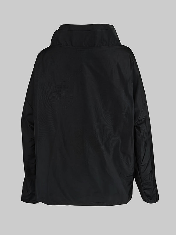 Veste décontractée ample noire à col montant