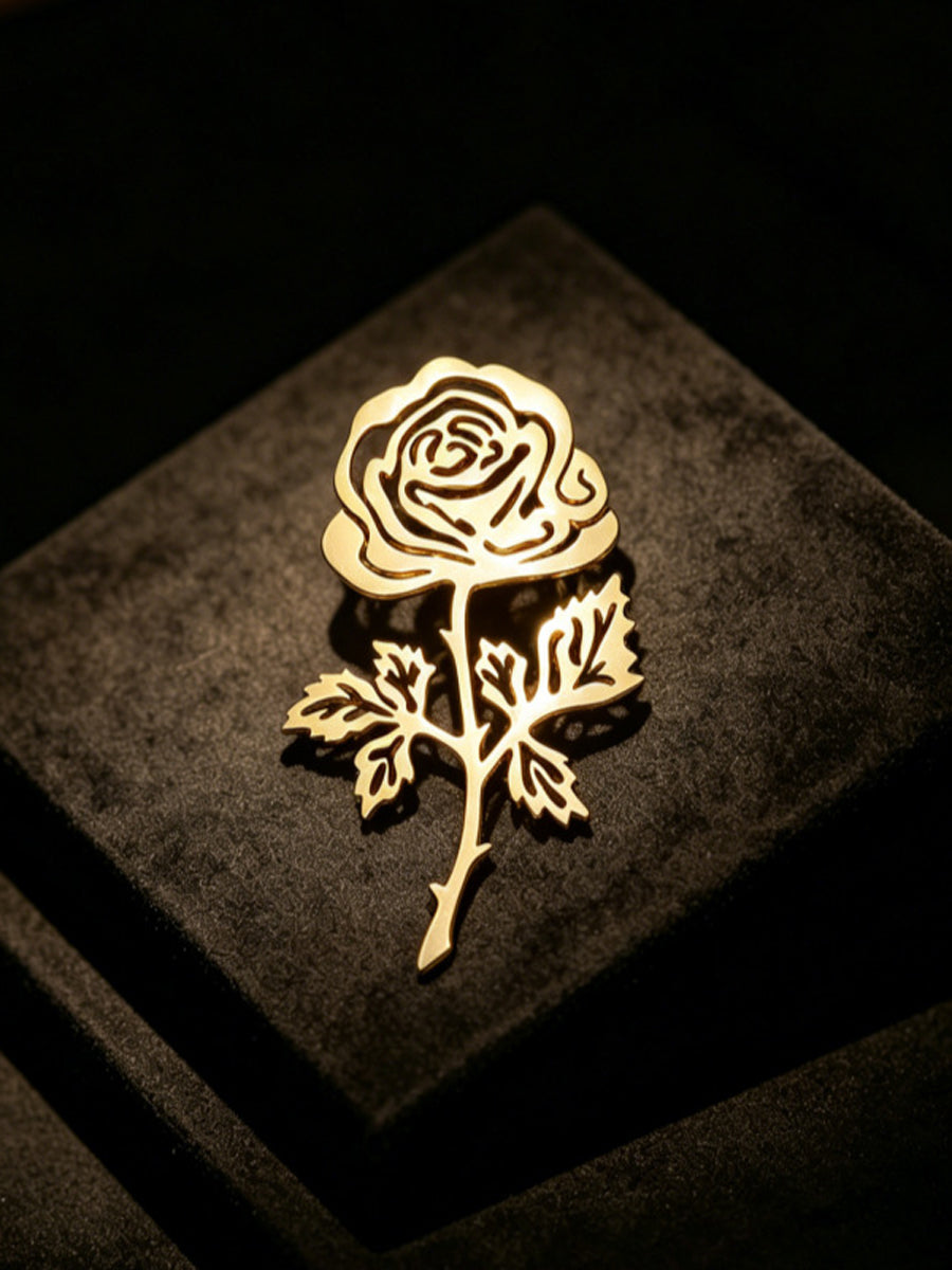 Broche en forme de fleur, couleur unie