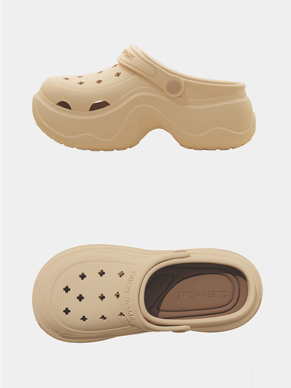 Sandales à plateforme creuses à coupe ronde Crocs