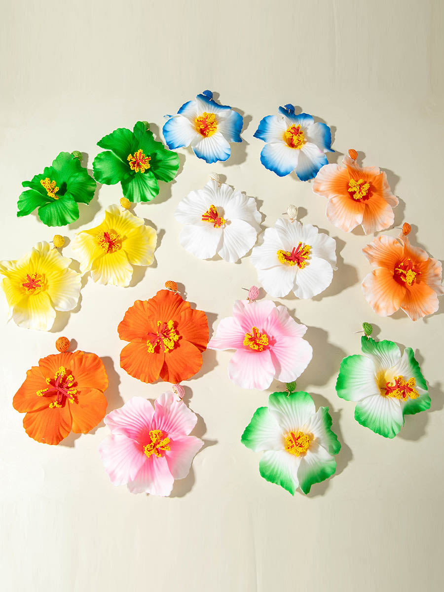 Boucles d'oreilles pendantes en forme de fleur