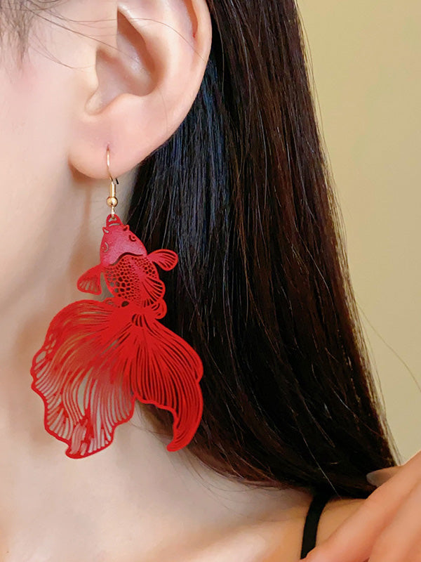 Boucles d'oreilles pendantes en forme d'animal