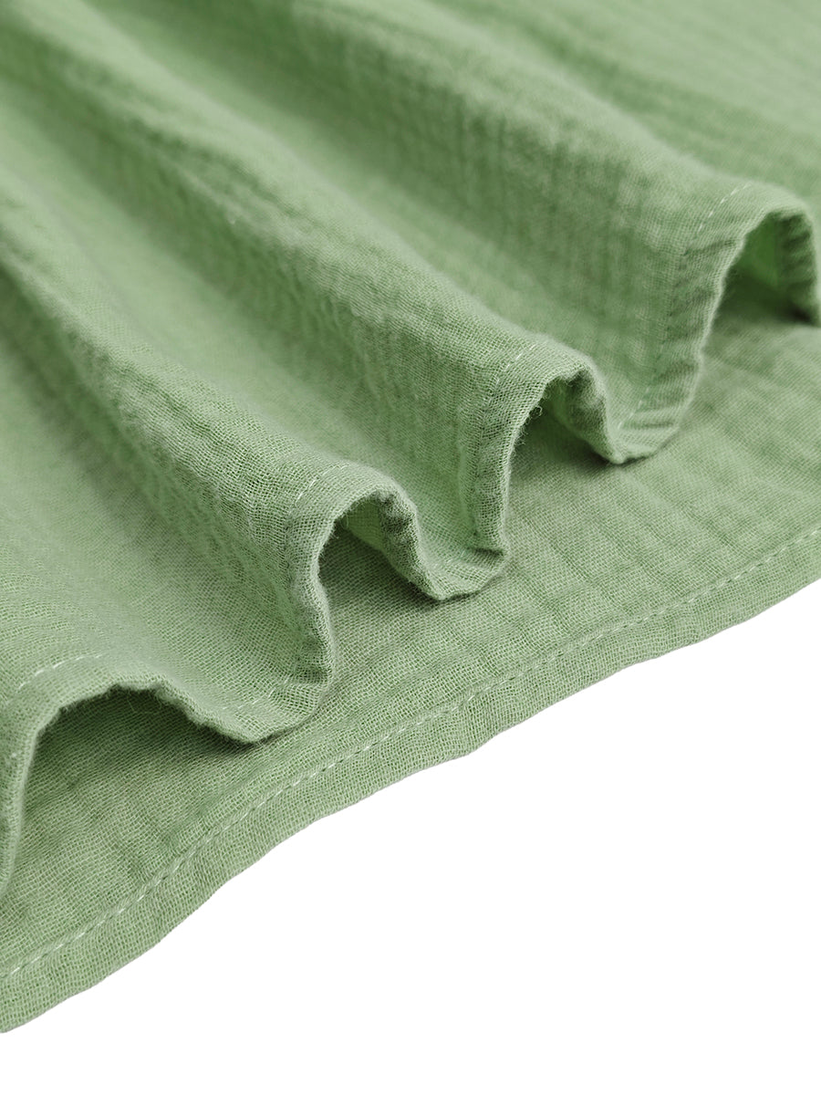 Débardeur plissé ample sans manches, à col licou, couleur unie