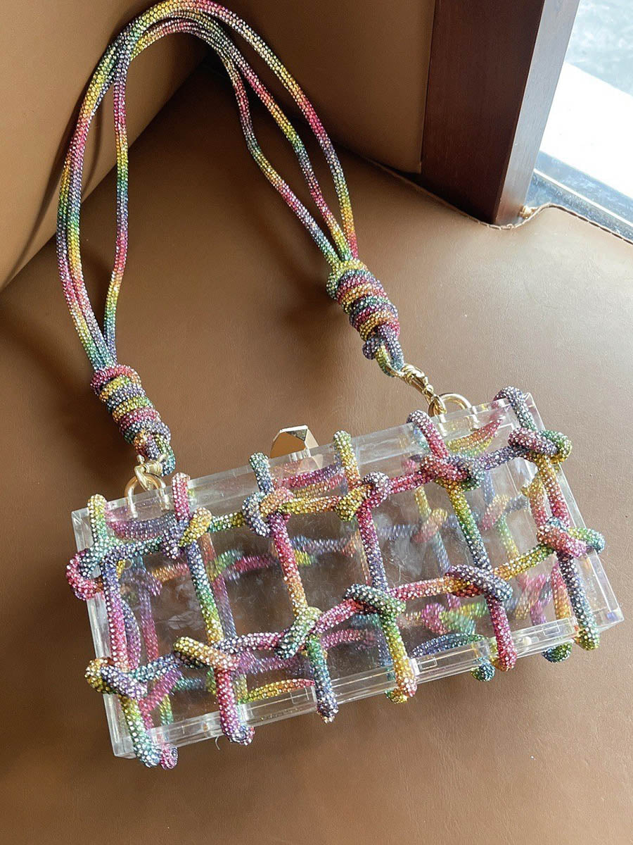 Sac besace brillant géométrique