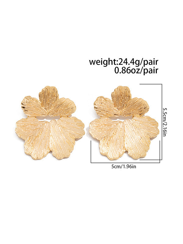 Boucles d'oreilles à coupe irrégulière, en forme de fleur