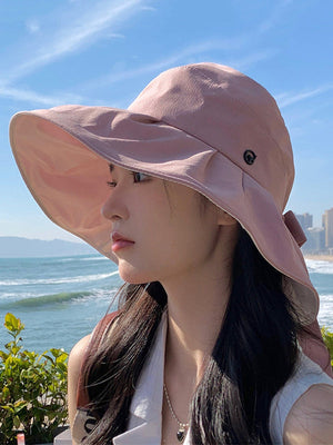 Chapeau pliable anti-UV à larges bords