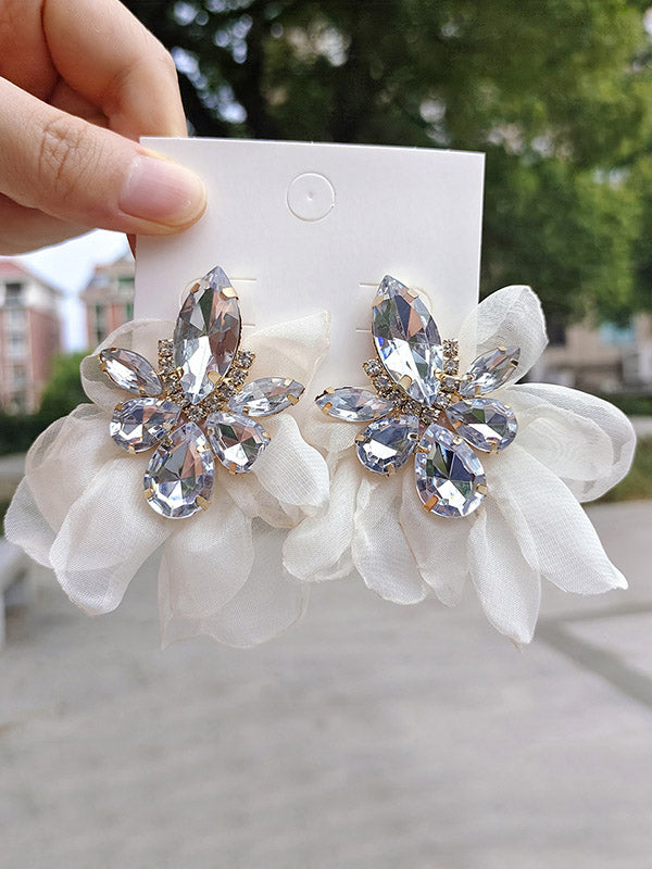 Boucles d'oreilles pendantes en forme de fleur