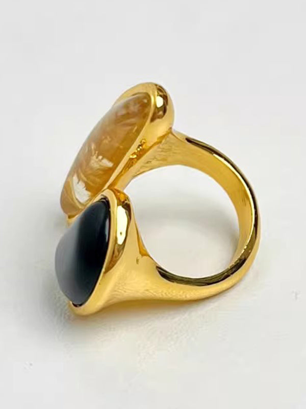 Bague géométrique brillante
