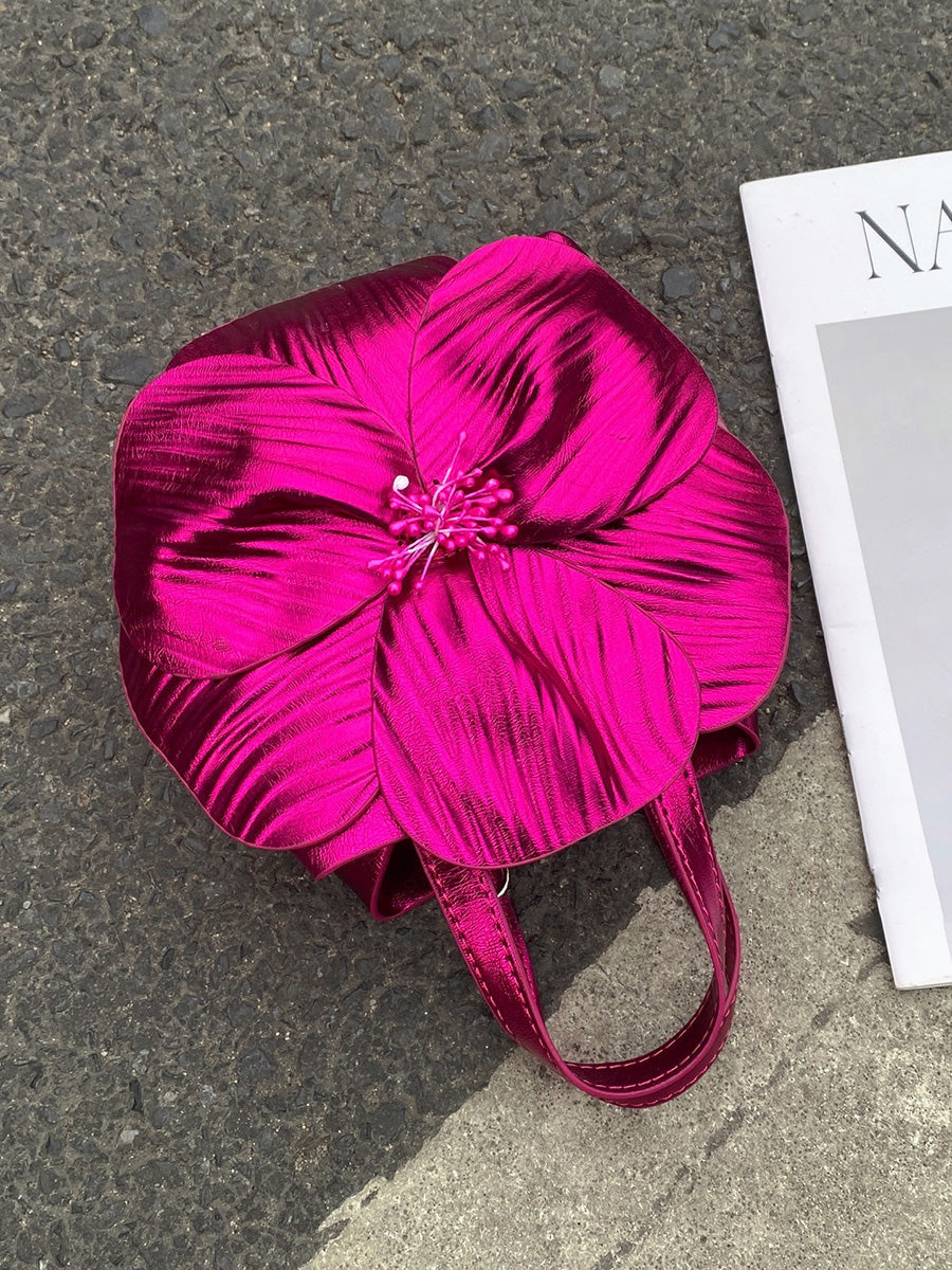 Sac à main en forme de fleur, couleur unie