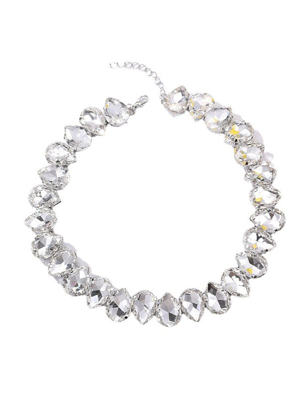Collier à chaîne, à strass