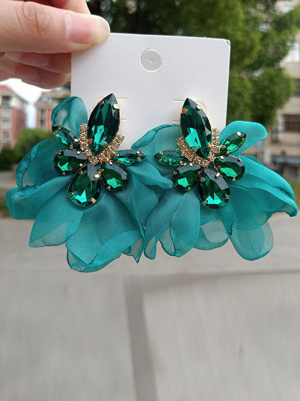Boucles d'oreilles pendantes en forme de fleur