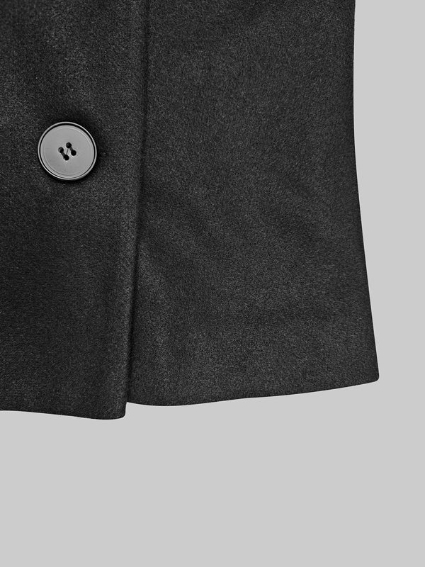 Vestes évasées à boutons, couleur unie, col montant – Manteau en laine d'avoine