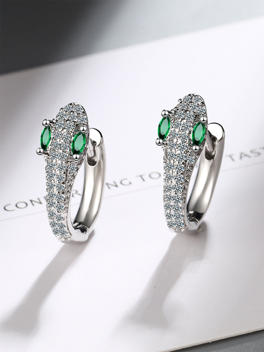 Boucles d'oreilles à strass, en forme de serpent