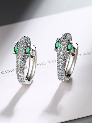 Boucles d'oreilles à strass, en forme de serpent