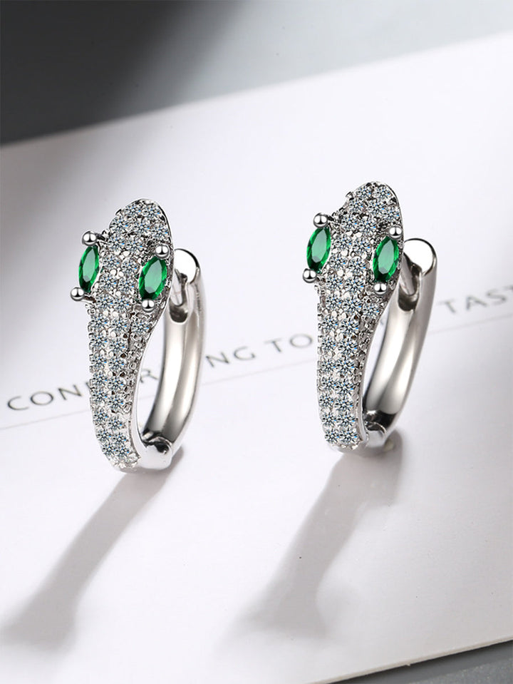 Boucles d'oreilles à strass, en forme de serpent