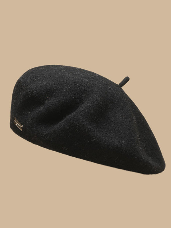 Béret rétro artistique, couleur unie
