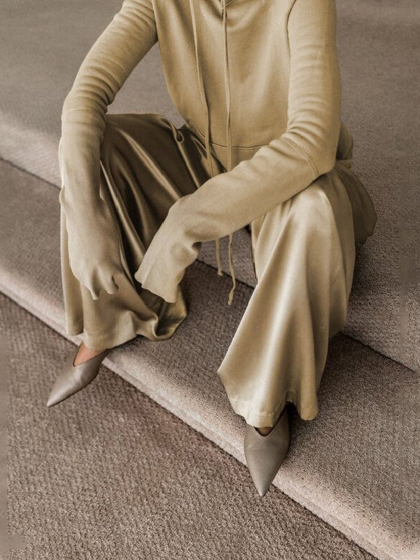 Sweats à capuche unis originaux – Ensemble deux pièces pantalon jambes écartées