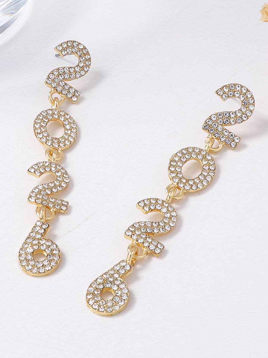 Boucles d'oreilles brillantes à motifs figuratifs, à strass