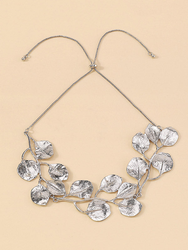 Collier en forme de feuilles, couleur unie
