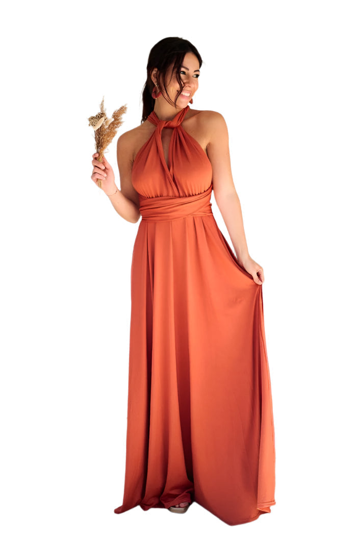 Robe de Soirée Maxikleid Convertible Élégante VersaGlam – Fluide & Ajustable
