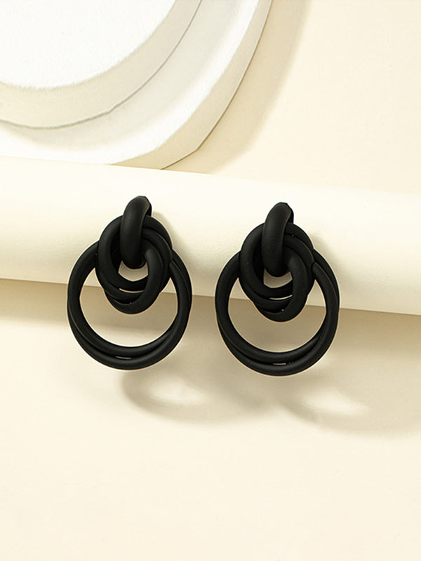 Boucles d'oreilles géométriques ajourées brillantes