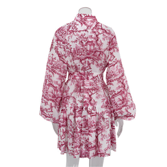 Robe Trapèze Boho Solstice – Robe Midi à Manches Bouffantes Longues