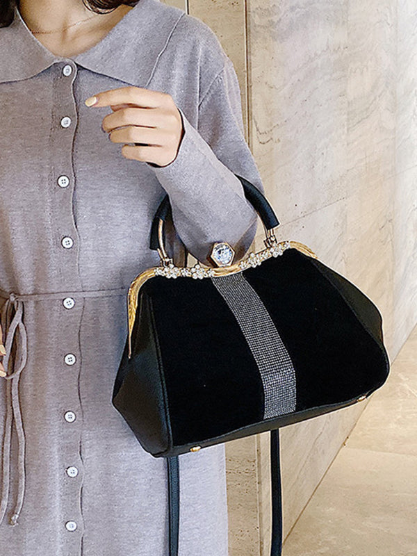 Sac à main géométrique à sequins, à empiècements