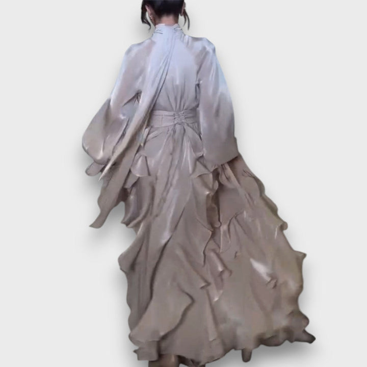 Valette – Robe maxi fluide avec drame de volants