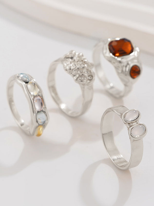 Bague géométrique à strass
