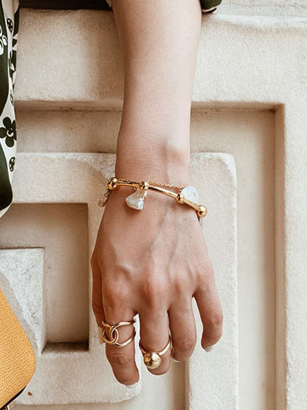 Bague réglable géométrique normcore, couleur unie