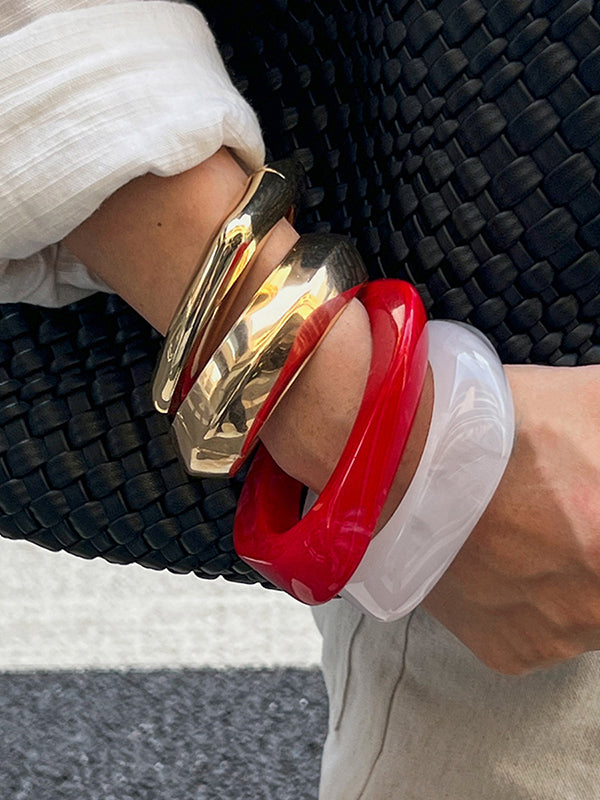 Bracelet géométrique à coupe irrégulière