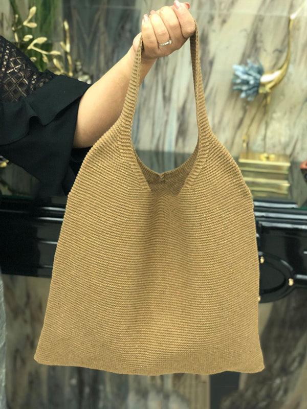 Sacs de couleur unie Sac à main tissé