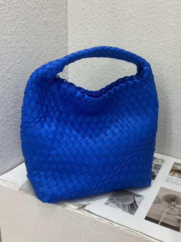 Sac à main tressé couleur unie
