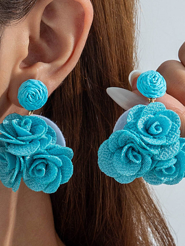 Boucles d'oreilles pendantes en forme de fleur